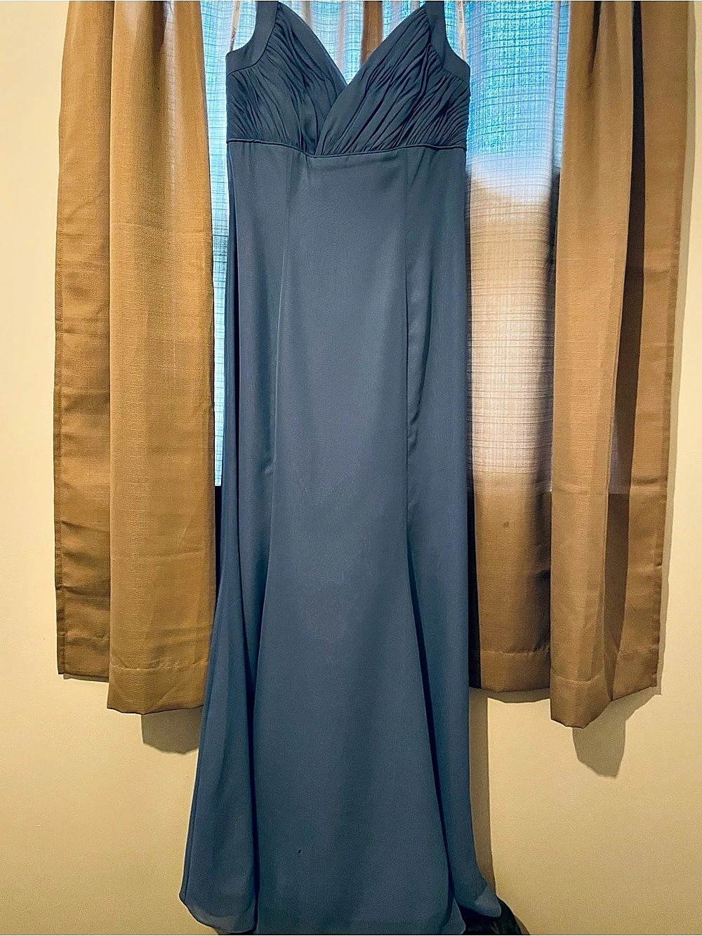 Jordan Fashions Blue Pleated Maxi Gown Size 8